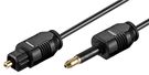 Toslink to Mini-Toslink Cable, 1 m - 3.5 mm mini Toslink male > Toslink male, ø 2.2 mm