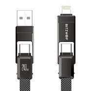 Blitzwolf BW-HDC7 4-in-1 USB+C+Lightning cable 240W 1.2m (black), BlitzWolf