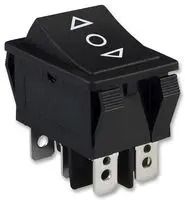 ROCKER SWITCH, DPDT, 15A, 125VAC, PANEL
