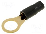 Terminal: ring; insulated; black; gold-plated; 10mm2; M10 ACV