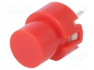 Switch: keypad; Pos: 2; SPST-NO; 0.01A/35VDC; red; THT; 1.3N; round HIGHLY ELECTRIC