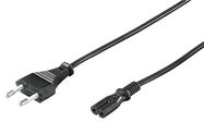 Connection Cable with Europlug, 1.8 m, black, (2*0.75 mm²), 1.8 m - Europlug (Type C CEE 7/16) > C7 socket
