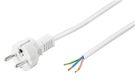 Protective Contact Cable for Assembly, 1.5 m, White, 1.5 m - safety plug hybrid (type E/F, CEE 7/7) > loose cable ends