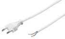 Cable with Euro Plug for Assembly, 1.5 m, White, white - Europlug (Type C CEE 7/16) > loose cable ends