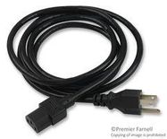 POWER CORD NEMA5-15P/IEC, 6.6FT 10A, BLACK