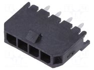 Connector: wire-board; socket; male; PIN: 4; Micro-Fit 3.0; THT; 3mm MOLEX