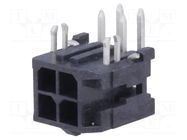 Connector: wire-board; socket; male; PIN: 4; Micro-Fit 3.0; THT; 3mm MOLEX