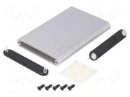 Enclosure: with panel; 1455; X: 70mm; Y: 100mm; Z: 12mm; aluminium HAMMOND