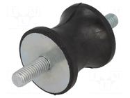 Vibration damper; M8; Ø: 35mm; rubber; L: 34mm; Thread len: 20mm ELESA+GANTER