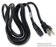 POWER CORD NEMA5-15P/IEC, 3M, 13A, BLACK