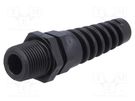 Cable gland; with strain relief; NPT3/8"; IP68; polyamide; black HUMMEL