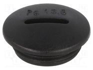 Stopper; PG13,5; IP54; polyamide; black; V-N-FS; Thread: PG; 6mm HUMMEL