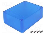 Enclosure: multipurpose; X: 82mm; Y: 110mm; Z: 44mm; 1591; ABS; blue HAMMOND