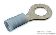 TERMINAL, RING TONGUE, 1/4", BLU, 14AWG