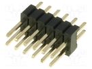 Pin header; pin strips; male; PIN: 12; straight; 1.27mm; THT; 2x6 CONNFLY
