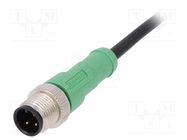 Connection lead; M12; PIN: 3; straight; 5m; plug; 250VAC; 4A; SAC PHOENIX CONTACT