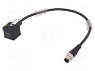 Adapter cable; DIN 43650 plug,M12 male; PIN: 3; IP67; 3A; 0.3m IFM ELECTRONIC