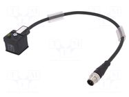 Adapter cable; DIN 43650 plug,M12 male; PIN: 3; IP67; 3A; 0.3m IFM ELECTRONIC
