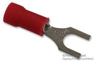 TERMINAL, SPADE/FORK, #10, CRIMP, RED