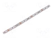 LED tape; red; 5050; LED/m: 60; 10mm; white PCB; IP20; 14.4W/m; 12VDC WISVA OPTOELECTRONICS