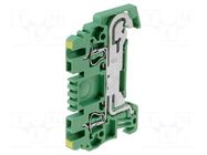 Splice terminal: rail; spring clamp; yellow-green; wemid; 1.5mm2 WEIDMÜLLER
