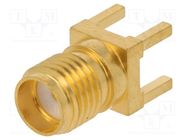 Plug; SMA; female; straight; 50Ω; THT; for cable; PTFE; gold-plated AMPHENOL RF