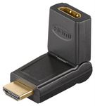 HDMI™ Adapter 180°, gold-plated (4K @ 60 Hz), 1 pc. in polybag, black - HDMI™ female (Type A) > HDMI™ male(Type A) 180°, 180° rotation
