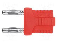 Connector: 4mm banana; stackable safety shunt; 12A; 33VAC; 70VDC SCHÜTZINGER