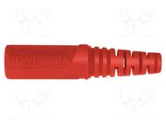Socket; 4mm banana; 32A; 33VAC; 70VDC; red; nickel plated; on cable SCHÜTZINGER