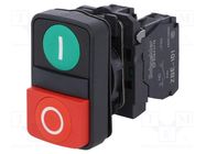 Switch: double; 22mm; Stabl.pos: 1; NC + NO; green/red; none; IP66 SCHNEIDER ELECTRIC