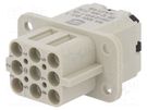 Connector: HDC; contact insert; female; Han Q; PIN: 9; 8+PE; 16A HARTING