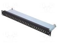 Connector: RJ45; patch panel; Cat: 6; rack; black; Height: 1U LOGILINK