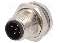 Connector: M12; socket; PIN: 5; male; B code-Profibus; soldering TE Connectivity