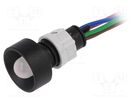 Indicator: LED; recessed; red/green/blue; 24VDC; 24VAC; Ø13mm; IP40 POLAM-ELTA
