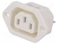Connector: AC supply; socket; female; 10A; 250VAC; C13 (F); white CANAL ELECTRONIC