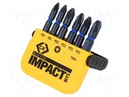 Kit: screwdriver bits; Pozidriv®; 50mm; PZ1,PZ2,PZ3; blister C.K
