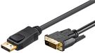 DisplayPort™/DVI-D Adapter Cable 1.2, gold-plated, 1 m, black - DisplayPort™ male > DVI-D male Dual-Link (24+1 pin)
