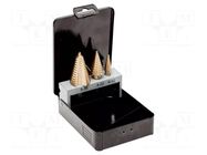 Drill set; high speed steel; metal case; thin tinware; 3pcs. BAHCO