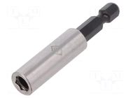 Holder; 1/4"; Overall len: 60mm; Mounting: 1/4" (E6,3mm); magnetic C.K