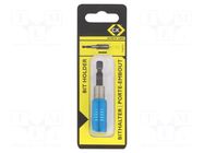 Holder; 1/4"; Overall len: 60mm; Mounting: 1/4" (E6,3mm); magnetic C.K