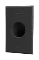1 GANG RECESSED WALL PLATE W/ SCREW, BLK