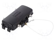 Protection cover; size 16B; cord; Han® B; for double latch; black HARTING