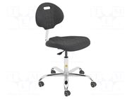 Chair; ESD; Seat dim: 470x440mm; Back dim: 420x320mm; 440÷570mm RT WORK