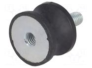 Vibration damper; M8; Ø: 30mm; rubber; L: 20mm; Thread len: 23mm ELESA+GANTER