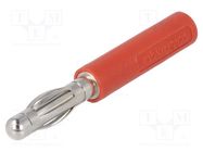 Connector: 4mm banana; adapter; 32A; 33VAC; 70VDC; red; 42.5mm SCHÜTZINGER