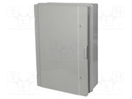 Enclosure: wall mounting; X: 410mm; Y: 610mm; Z: 202mm; ABS; grey PAWBOL