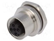 Connector: M12; socket; PIN: 4; female; 250V; straight; IP67; 4A TE Connectivity