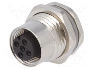 Connector: M12; socket; PIN: 3; female; 250V; straight; IP67; 4A TE Connectivity