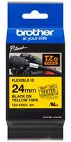 FLEXI TAPE 24MM BLACK ON YELLOW TZEFX651