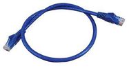 N/W CABLE, RJ45 PLUG-PLUG, 2FT, BLUE